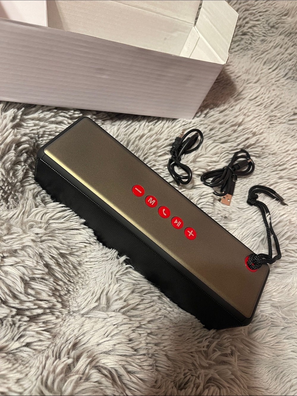 Portable Wireless Bluetooth Speaker in Metallic Bronze and Black